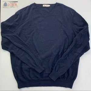 J. CREW V Neck Lightweight Sweater XL Dark Blue